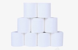 多层纸巾包装堆放的白色卫生纸高清图片
