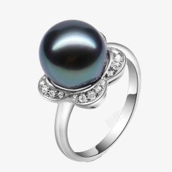 精致女人黑珍珠戒指高清图片
