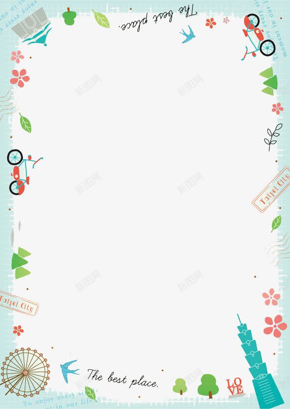 可爱书信框png免抠素材_88icon https://88icon.com 书信 书信边框 书写 信件格式 可爱 唯美 寄送信件 简约风 边框