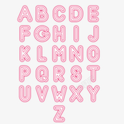 粉红色英文字母矢量图素材
