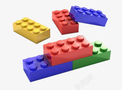 实物玩具彩色塑料积木素材