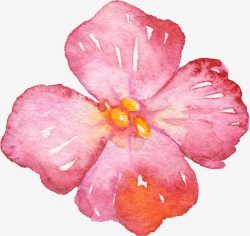 粉红色水墨花朵素材