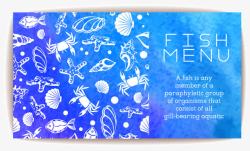 蓝色海星简约手绘海鲜底纹高清图片
