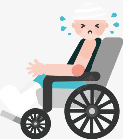 坐着轮椅的病人素材