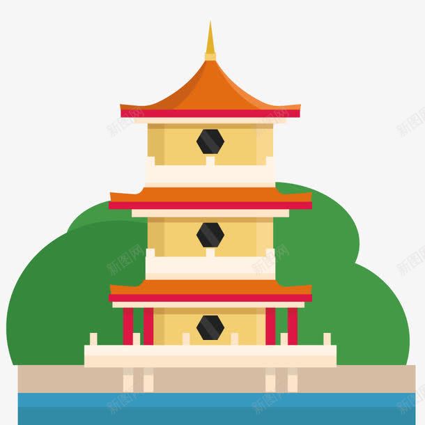 寺庙塔png免抠素材_88icon https://88icon.com 古建筑 文物 旅游 游玩 玩乐 观赏