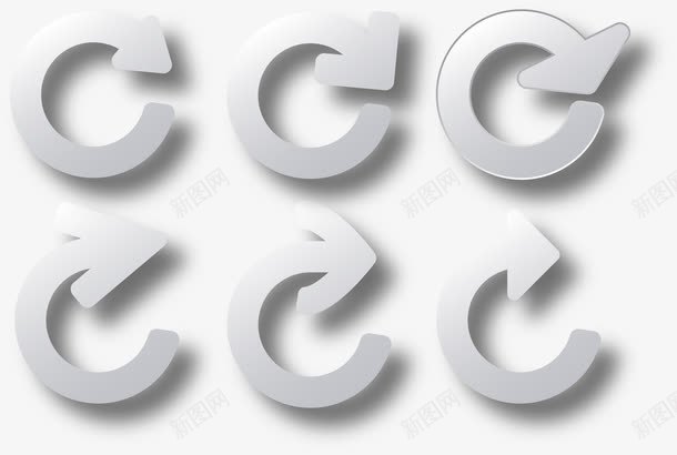 立体旋转矢量图ai免抠素材_88icon https://88icon.com 360度旋转 加载符号 投影 渐变 箭头 矢量图