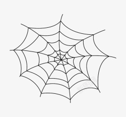 手绘黑色丝线蜘蛛网素材