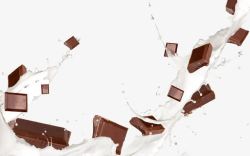 喷溅巧克力牛奶巧克力冲击高清图片