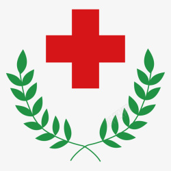 绿色三角标签红十字会医疗标签高清图片