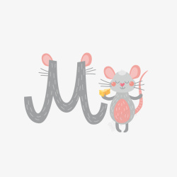 母老鼠M字母卡通老鼠高清图片