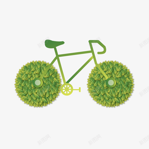 创意环保自行车矢量图ai免抠素材_88icon https://88icon.com 创意 环保 绿叶 绿色 自行车 行驶 矢量图