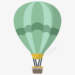 浅绿色气球卡通热气球高清图片