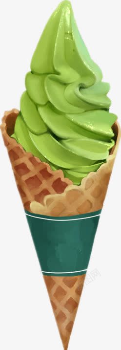 绿色抹茶冰淇淋png免抠素材_88icon https://88icon.com 冰淇淋 绿色