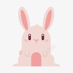 竖耳朵的兔子卡通粉红色的小兔子矢量图高清图片