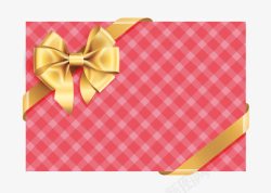 格子礼盒系金色丝带的红格子包装礼盒高清图片