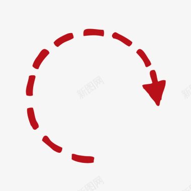 分割线PNG矢量图红色弯曲箭头图标图标