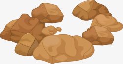 小石子PNG卡通一堆石头高清图片