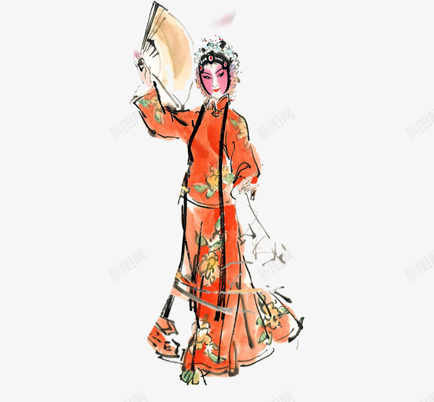 手绘水墨装饰插图唱京剧演员插画png免抠素材_88icon https://88icon.com 唱京剧 手绘 插画 水墨 水彩插画 演员 装饰插图
