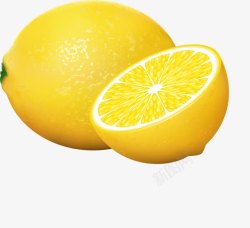 切开的新鲜柠檬素材