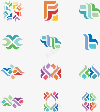 标识logo一组科技公司图标矢量图图标