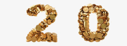 创意金币组成的数字20素材