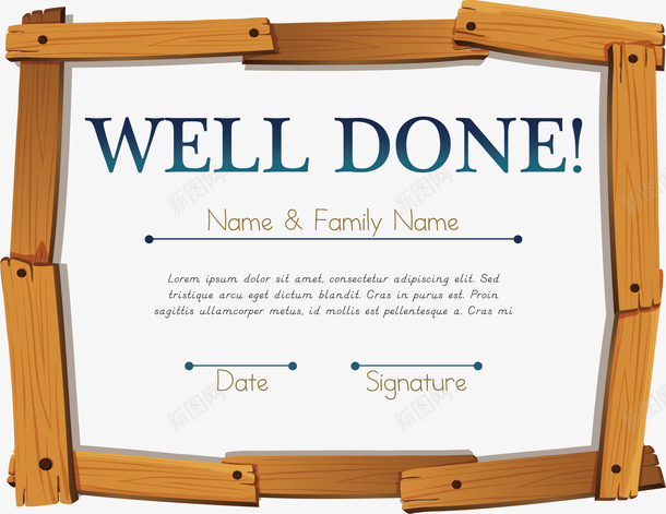 木板边框奖状矢量图ai免抠素材_88icon https://88icon.com 奖状 奖状图案 奖状摆台 矢量png 矢量图 荣誉框 获奖奖状 表彰会 颁奖典礼