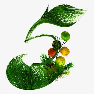 绿色植物数字创意png免抠素材_88icon https://88icon.com 创意 数字 植物 绿色
