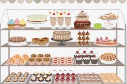 玛芬蛋糕卡通橱窗商店蛋糕高清图片