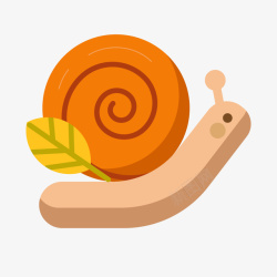 棕色蜗牛壳一只扁平化的小蜗牛高清图片