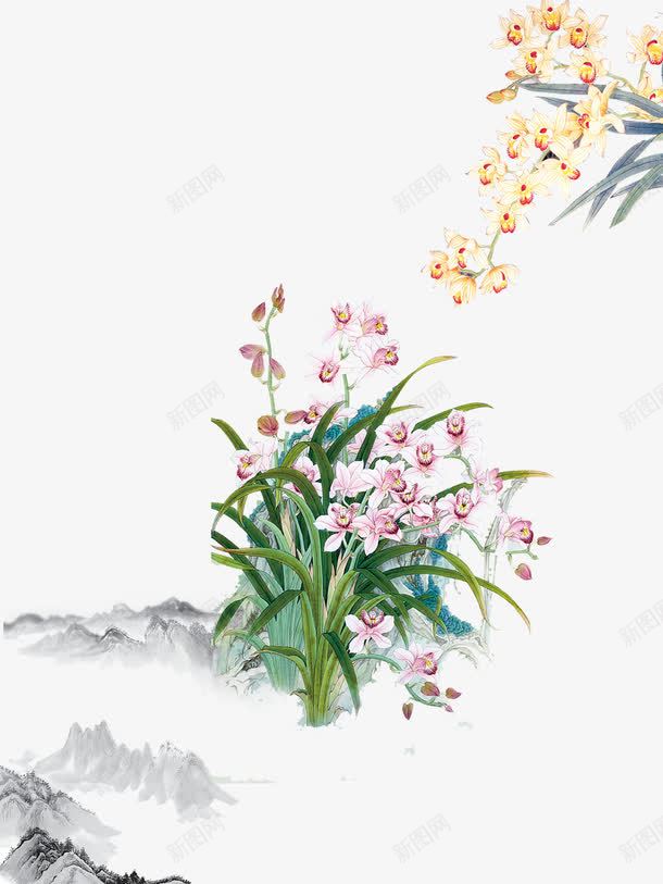 水中兰花psd免抠素材_88icon https://88icon.com png免费下载 传统文化 兰花 花