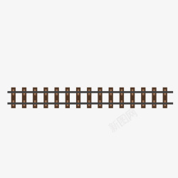 直行火车轨道一段枕木铁轨矢量图高清图片