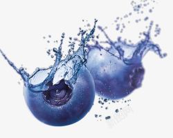 水流蓝莓水珠清洁水果素材