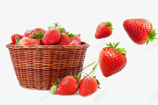 一篮子草莓png免抠素材_88icon https://88icon.com 水果 竹篮 篮筐 红色 草莓