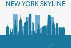 国外旅游纽约建筑剪影矢量图高清图片