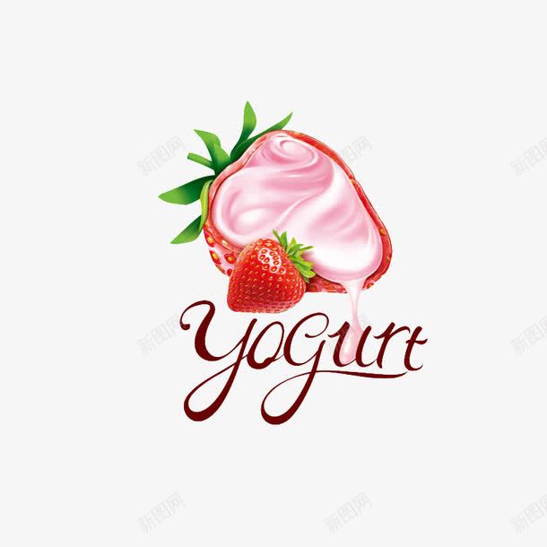 草莓牛奶png免抠素材_88icon https://88icon.com yogurt 牛奶 红色 英文字母 草莓