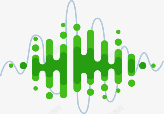 绿色病毒绿色渐变音乐图标UI图标