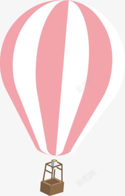 手绘粉色条纹气球装饰素材