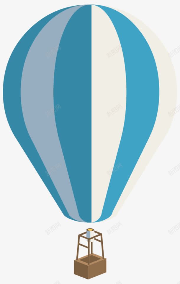 蓝色卡通条纹热气球png免抠素材_88icon https://88icon.com 卡通 条纹 热气球 蓝色