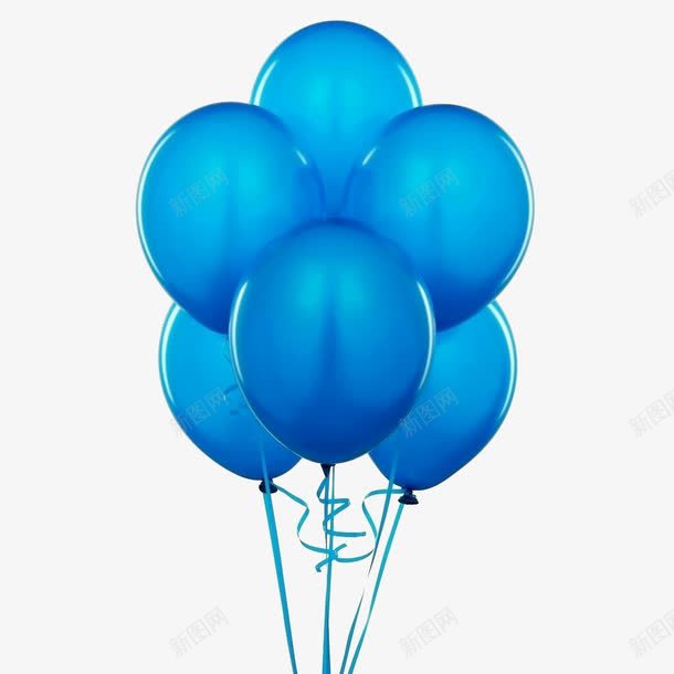 卡通蓝色气球png免抠素材_88icon https://88icon.com 30周年庆 快乐 简单 蓝色气球 装饰