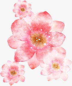 手绘粉色花卉意境封面素材