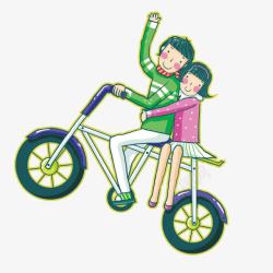 情侣双人自行车素材