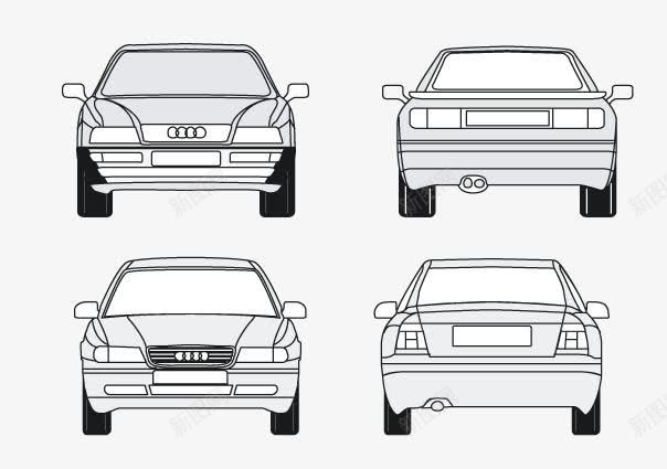 汽车线条图png免抠素材_88icon https://88icon.com 三维汽车 三视图 前视图 右视图 后视图 奥迪A6 奥迪a4 左视图 平面图 平面视图 汽车 汽车线条图 汽车轮廓 汽车透视线条 矢量素材 素材 线条 线条图 轮廓 轿车 造型 顶视图