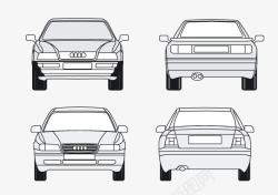 平面轿车汽车线条图高清图片