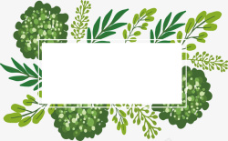 绿色植物标题框矢量图素材