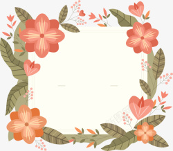 复古花朵婚礼边框矢量图素材