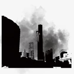 城市雾霾烟囱污染高清图片