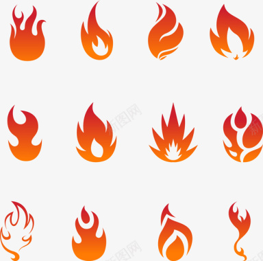logo手绘火焰图标矢量图图标