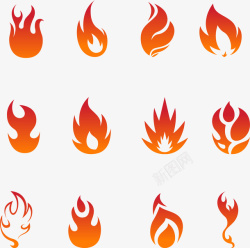 火焰logo手绘火焰图标矢量图高清图片