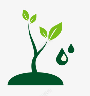 绿色PNG绿色植物生长树苗简笔画图标图标