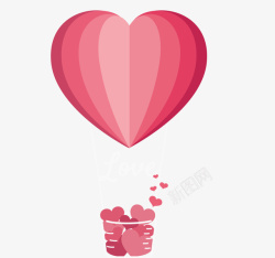 折纸热气球粉色折纸热气球矢量图高清图片